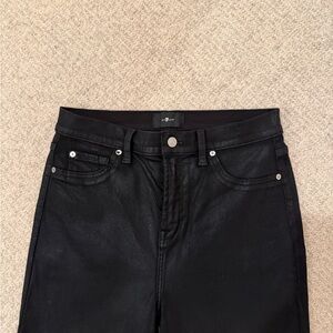 7 For All Mankind Black Coated Denim 30